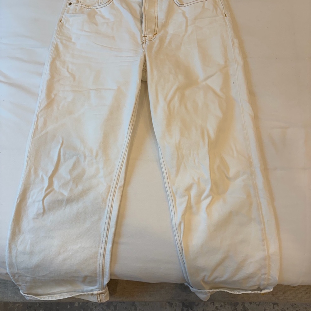 H&M Cream Straight Leg Jeans